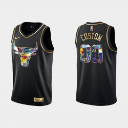 Chicago Bulls Custom Nike 2021 2022 Golden Edition 75th Anniversary Diamond Black NBA Jersey Swingman