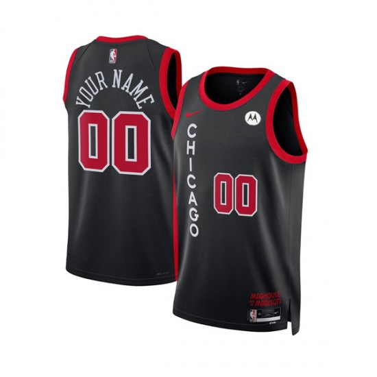 Chicago Bulls Custom Nike 2023 2024 City Edition Black NBA Jersey Swingman