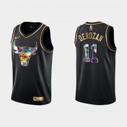 Chicago Bulls DeMar DeRozan 11 Nike 2021 2022 Golden Edition 75th Anniversary Diamond Black NBA Jersey Swingman