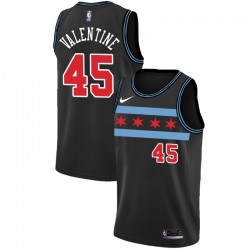 Chicago Bulls Denzel Valentine 45 2018 2019 Nike City Edition Black NBA Jersey Swingman