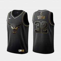 Chicago Bulls Kris Dunn 32 Nike Golden Edition Black NBA Jersey Swingman