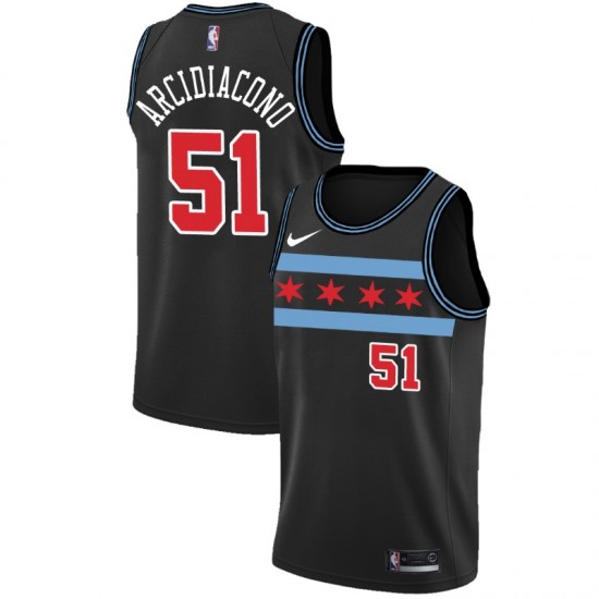 Chicago Bulls Ryan Arcidiacono 51 2018 2019 Nike City Edition Black NBA Jersey Swingman