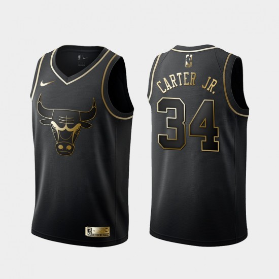 Chicago Bulls Wendell Carter Jr. 34 Nike Golden Edition Black NBA Jersey Swingman