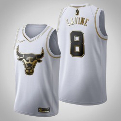 Chicago Bulls Zach LaVine 8 Nike 2019 2020 Golden Edition White NBA Jersey Swingman