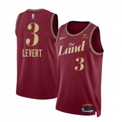 Cleveland Cavaliers Caris LeVert 3 Nike 2023 2024 City Edition Red NBA Jersey Swingman