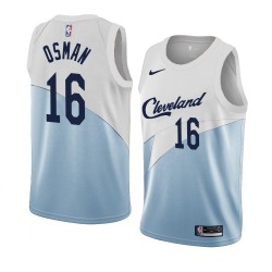 Cleveland Cavaliers Cedi Osman 16 2018 2019 Nike Blue White NBA Jersey Swingman