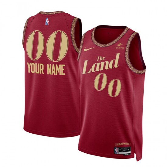 Cleveland Cavaliers Custom Nike 2023 2024 City Edition Red NBA Jersey Swingman