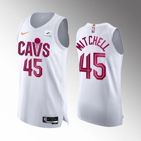 Cleveland Cavaliers Donovan Mitchell 45 Nike 2022 2023 Association Edition White NBA Jersey Swingman