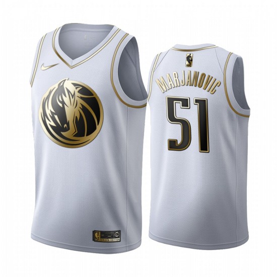 Dallas Mavericks Boban Marjanovic 51 Nike 2019 2020 Golden Edition White NBA Jersey Swingman