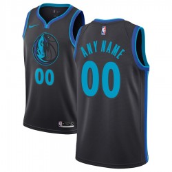 Dallas Mavericks Custom 2018 2019 Nike City Edition Blue Black NBA Jersey Swingman