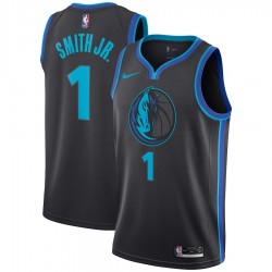 Dallas Mavericks Dennis Smith 1 2018 2019 Nike City Edition Blue Black NBA Jersey Swingman