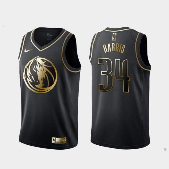 Dallas Mavericks Devin Harris 34 Nike Golden Edition Black NBA Jersey Swingman