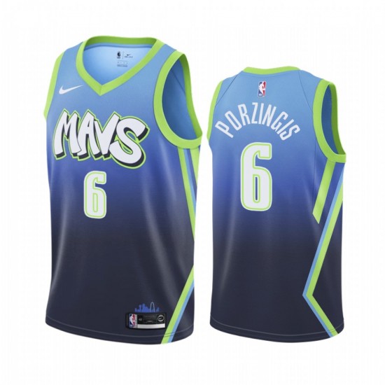 Dallas Mavericks Kristaps Porzingis 6 Nike 2019 2020 City Edition NBA Jersey Swingman