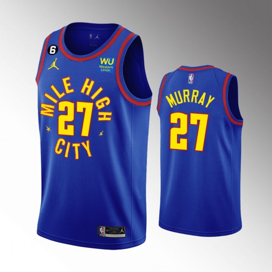 Denver Nuggets Jamal Murray 27 Jordan 2022 2023 Statement Edition Royal NBA Jersey Swingman