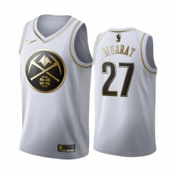 Denver Nuggets Jamal Murray 27 Nike 2019 2020 Golden Edition White NBA Jersey Swingman