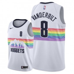 Denver Nuggets Jar Vanderbilt 8 2018 2019 Nike City Edition Red White NBA Jersey Swingman