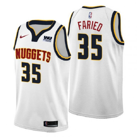 Denver Nuggets Kenneth Faried 35 2018-2019 Nike White NBA Jersey Swingman