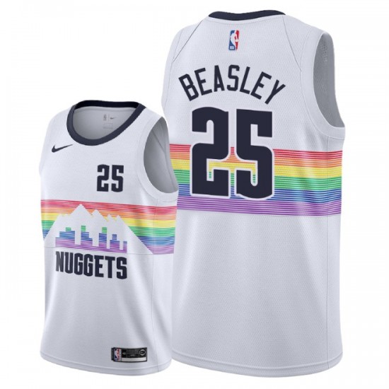 Denver Nuggets Malik Beasley 25 2018 2019 Nike City Edition White NBA Jersey Swingman