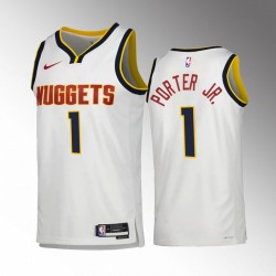 Denver Nuggets Michael Porter Jr. 1 Nike 2022 2023 Association Edition White NBA Jersey Swingman