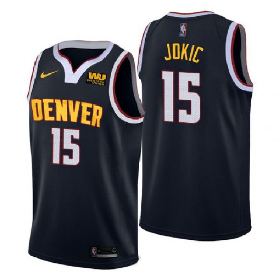 Denver Nuggets Nikola Jokic 15 2018-2019 Nike Navy NBA Jersey Swingman