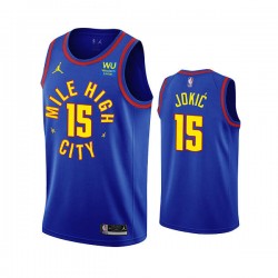 Denver Nuggets Nikola Jokic 15 Jordan 2022 2023 Statement Edition Royal NBA Jersey Swingman