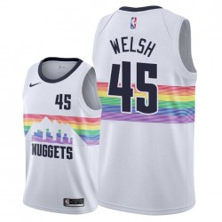 Denver Nuggets Thomas Welsh 45 2018 2019 Nike City Edition White NBA Jersey Swingman