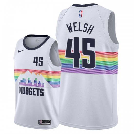 Denver Nuggets Thomas Welsh 45 2018 2019 Nike City Edition White NBA Jersey Swingman