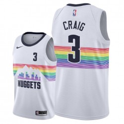 Denver Nuggets Torrey Craig 3 2018 2019 Nike City Edition White NBA Jersey Swingman