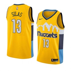 Denver Nuggets Xavier Silas 13 2018-2019 Nike Yellow NBA Jersey Swingman