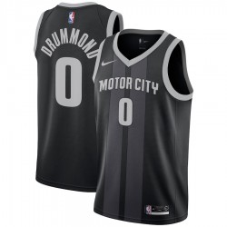 Detroit Pistons Andre Drummond 2018 2019 Nike City Edition Blue Black NBA Jersey Swingman