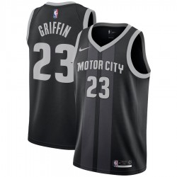 Detroit Pistons Blake Griffin 23 2018 2019 Nike City Edition Blue Black NBA Jersey Swingman