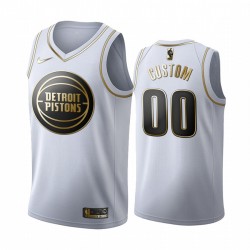 Detroit Pistons Custom Nike 2019 2020 Golden Edition White NBA Jersey Swingman