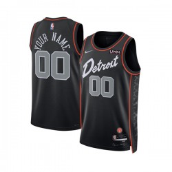 Detroit Pistons Custom Nike 2023 2024 City Edition Black NBA Jersey Swingman