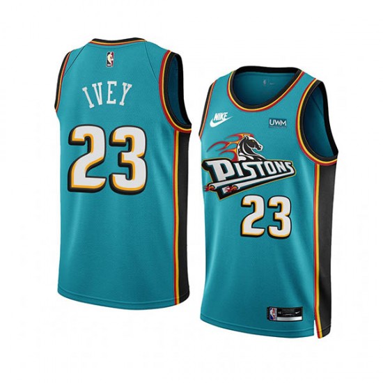 Detroit Pistons Jaden Ivey 23 Nike 2022 2023 Classic Edition Teal NBA Jersey Swingman