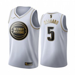 Detroit Pistons Luke Kennard 5 Nike 2019 2020 Golden Edition White NBA Jersey Swingman