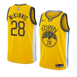 Golden State Warriors Alfonzo Mckinnie 28 2018 2019 Nike Yellow NBA Jersey Swingman