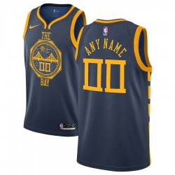 Golden State Warriors Custom 2018 2019 Nike City Edition Blue NBA Jersey Swingman