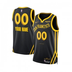 Golden State Warriors Custom Nike 2023 2024 City Edition Black NBA Jersey Swingman