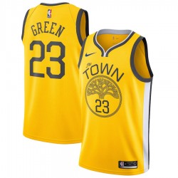 Golden State Warriors Draymond Green 23 2018 2019 Nike Yellow NBA Jersey Swingman