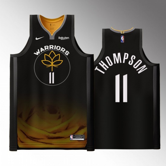 Golden State Warriors Klay Thompson 11 Nike 2022 2023 City Edition Black NBA Jersey Swingman