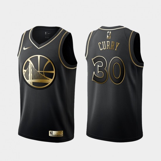 Golden State Warriors Stephen Curry 30 Nike Golden Edition Black NBA Jersey Swingman