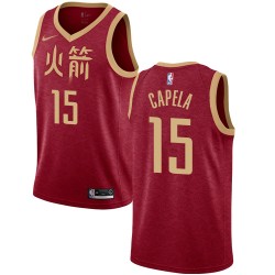 Houston Rockets Clint Capela 15 2018 2019 Nike City Edition Red NBA Jersey Swingman