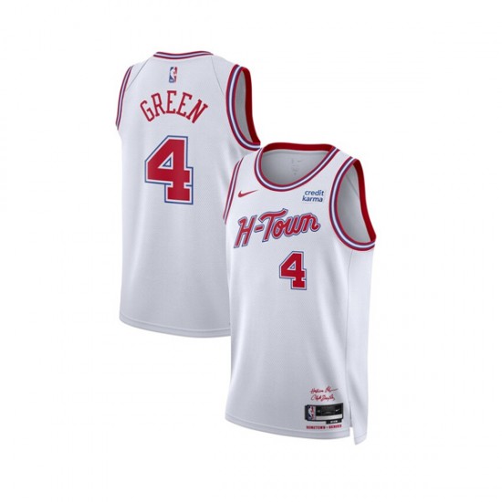 Houston Rockets Jalen Green 4 Nike 2023 2024 City Edition White NBA Jersey Swingman