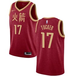 Houston Rockets PJ Tucker 17 2018 2019 Nike City Edition Red NBA Jersey Swingman