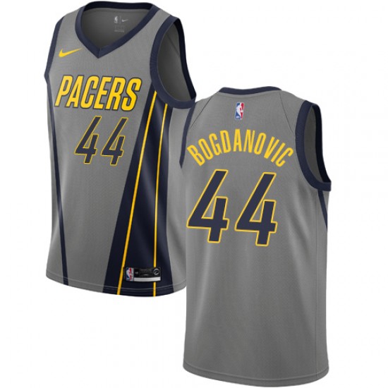 Indiana Pacers Bojan Bogdanovic 44 2018 2019 Nike City Edition Gray NBA Jersey Swingman