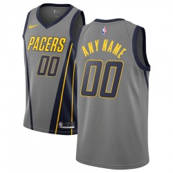 Indiana Pacers Custom 2018 2019 Nike City Edition Gray NBA Jersey Swingman