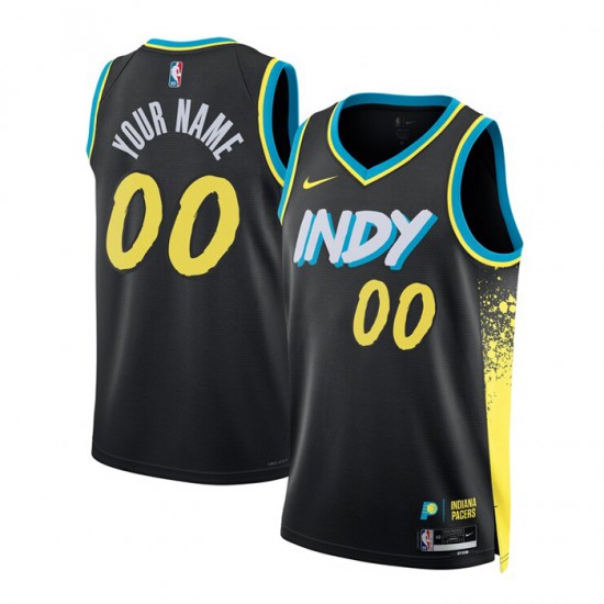 Indiana Pacers Custom Nike 2023 2024 City Edition Black NBA Jersey Swingman