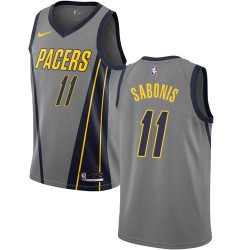 Indiana Pacers Domantas Sabonis 11 2018 2019 Nike City Edition Gray NBA Jersey Swingman