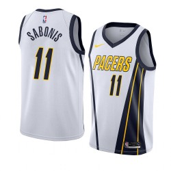 Indiana Pacers Domantas Sabonis 11 2018 2019 Nike White NBA Jersey Swingman