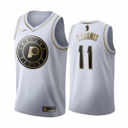 Indiana Pacers Domantas Sabonis 11 Nike 2019 2020 Golden Edition White NBA Jersey Swingman